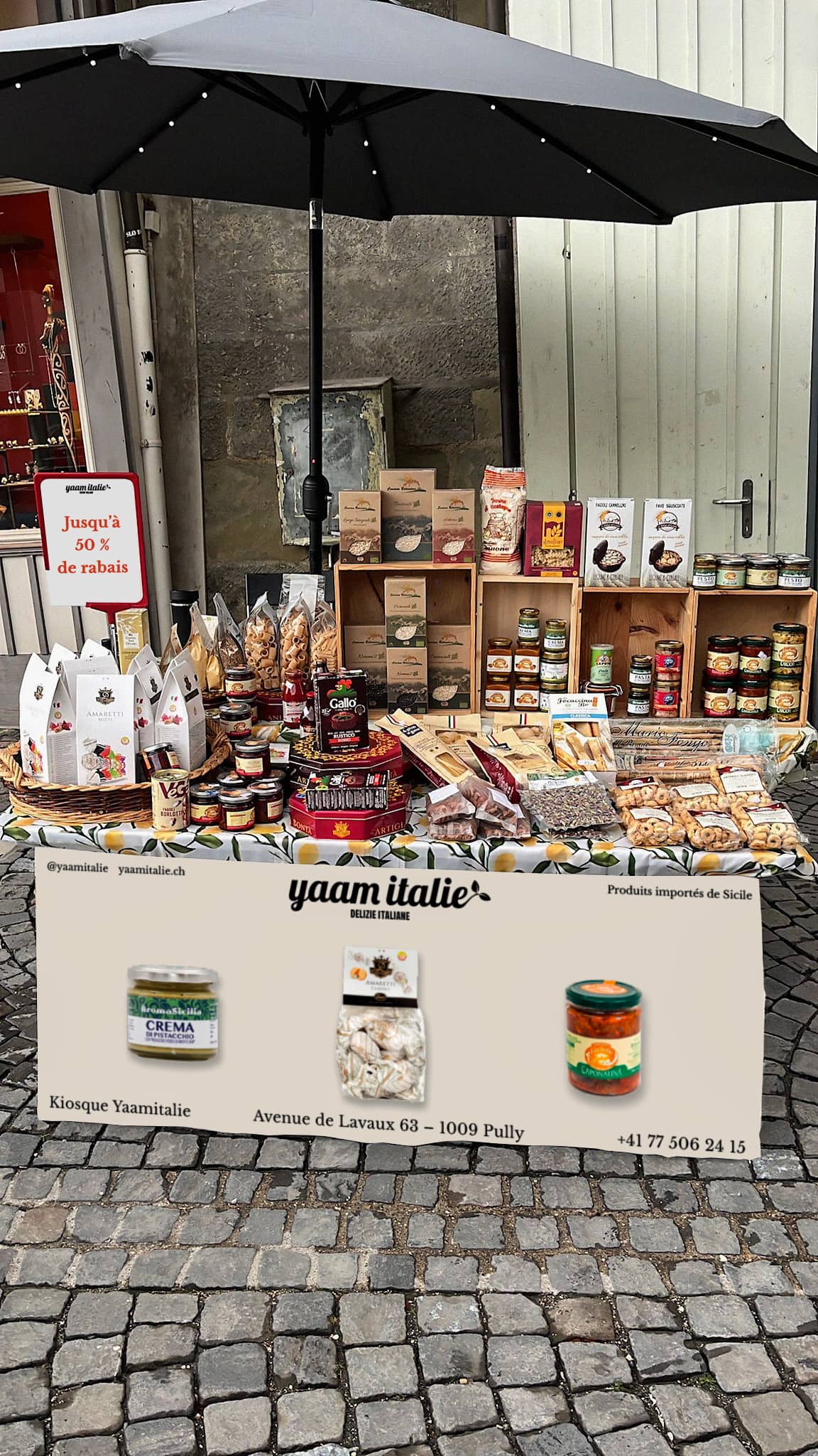 Stand YaamItalie au marché